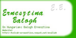 ernesztina balogh business card